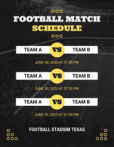 Soccer Match Schedule .